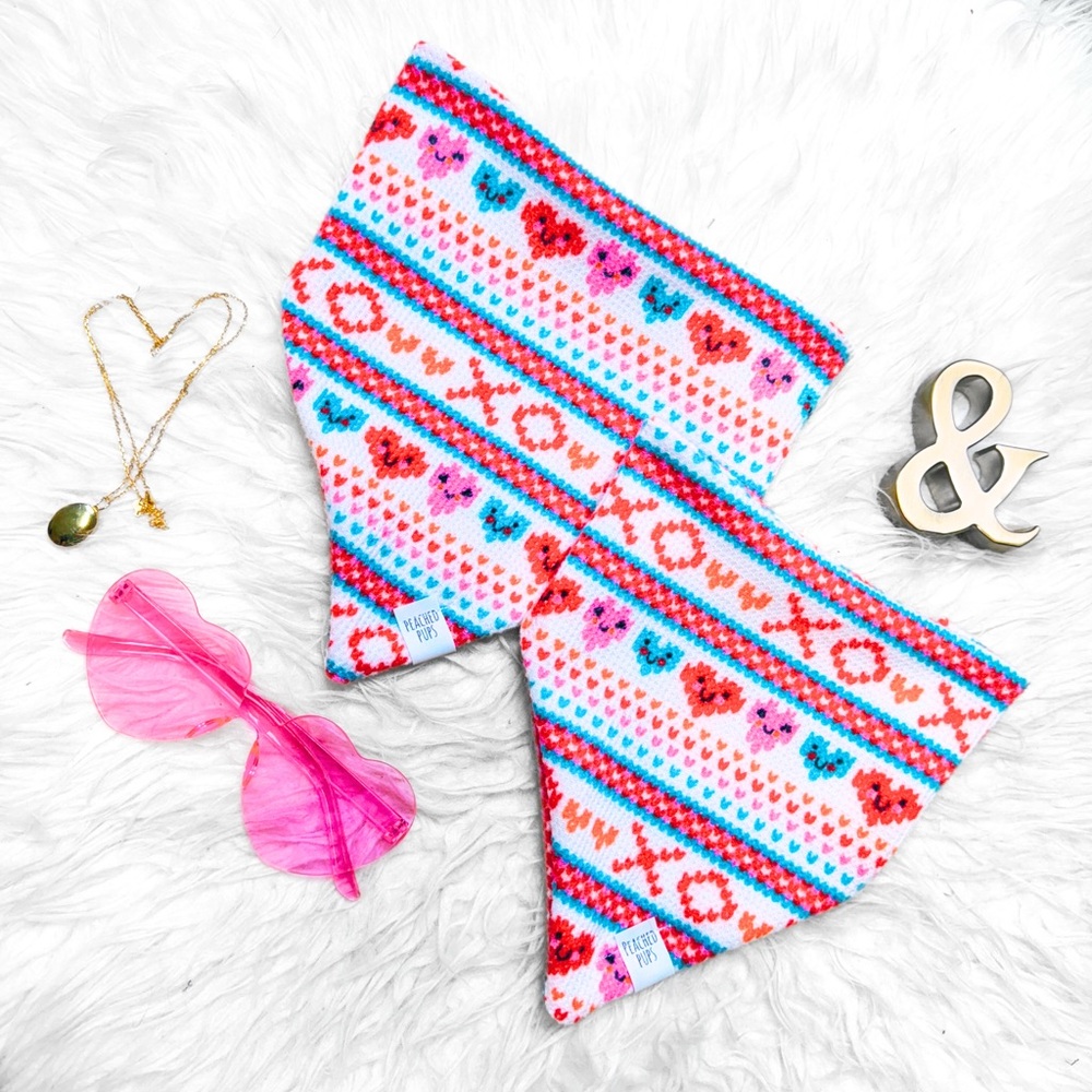 Dog Bandana Valentine’s Day Pet Accessory Sweater Knit Dog Bandana